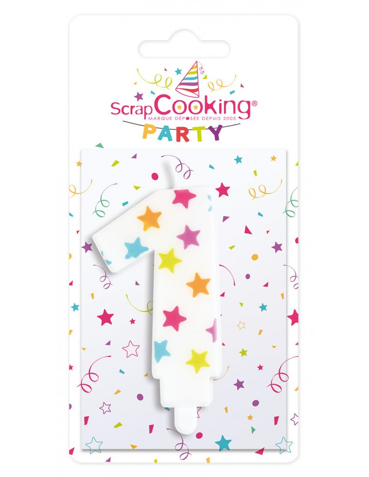 Bougie numéro 1 ScrapCooking Anniversaire et déco de fête