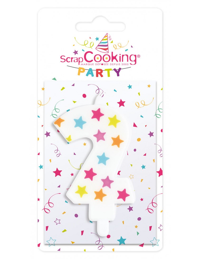 Bougie numéro 2 ScrapCooking Anniversaire et déco de fête