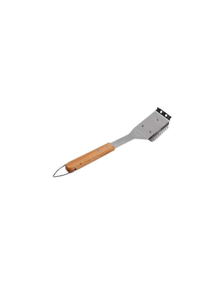Brosse en inox 30 cm - Manche en bambou Somagic barbecue Accessoires barbecue et plancha