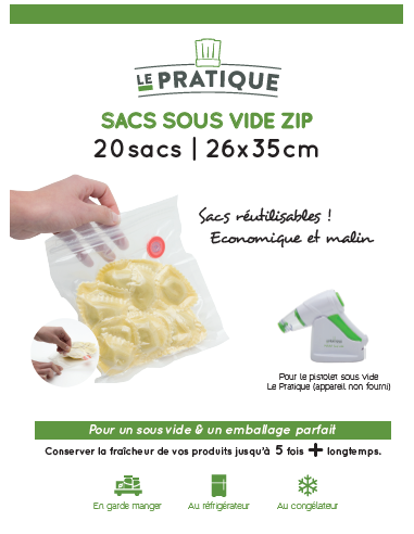 Sac sous-vide gaufré 26 x 32 cm pour pistolet - Le Pratique LE PRATIQUE Autres machines à vide et accessoires