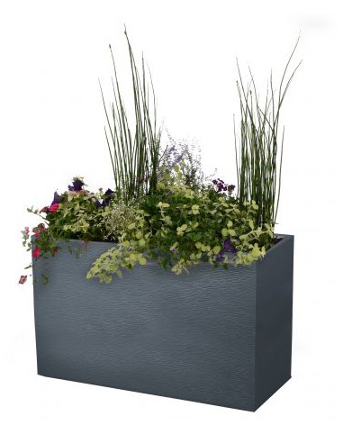 Muret Loft Graphit - L.79 x l.30 x H.60 cm Eda plastiques Jardinière plastique