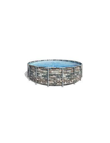 Kit Piscine Ronde Motif Pierre - Ø 548 x H.132 cm - Bestway BestWay Piscines