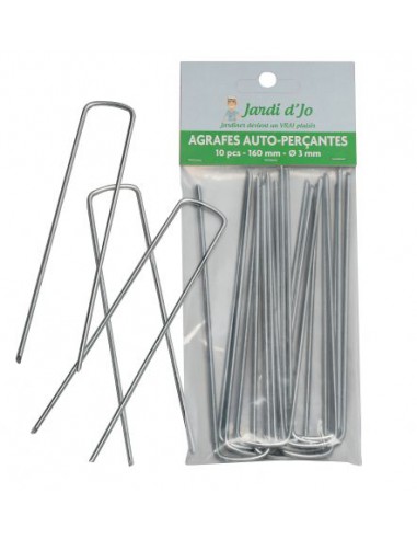 Sachet De 10 Agrafes Auto-perçantes - Jardi D'jo  Film, toile de paillage et nappe anti-herbe