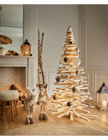 Sapin déco en bois naturel  Sapin