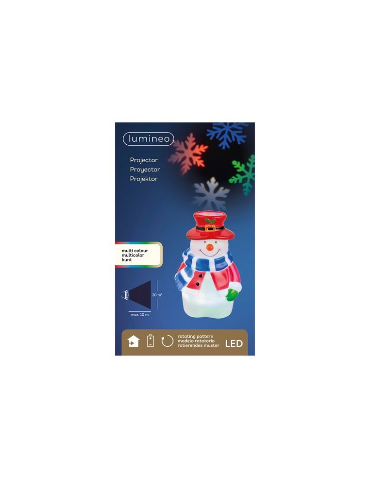 Bonhomme de Neige Projecteur Led "Effet Rotatif Multicolor" Kaemingk Eclairage