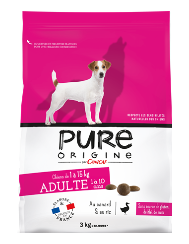 Croquette Petit Chien Adulte -15Kg Canard 3Kg - Pure Origine Pure Origine Alimentation et croquette