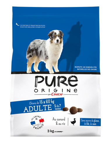 Croquette Chien Adulte +15Kg Canard 3Kg - Pure Origine Pure Origine Alimentation et croquette