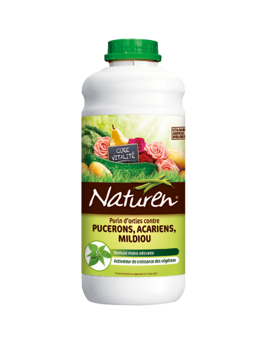 Purin d'Ortie Concentré contre les Pucerons, les Acariens & le Mildiou 1 Litre - Naturen Naturen Insecticide naturel