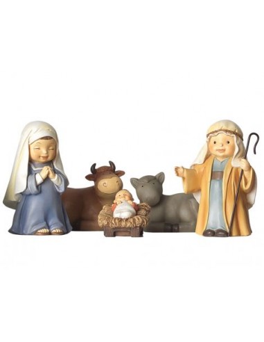 Set de 5 santons Naïfs de 10cm à la naissance - Oliver Oliver Crèches