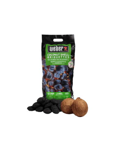 Briquette de coques de noix de coco sac 4kg - Weber Weber Charbons de bois et allume-feux