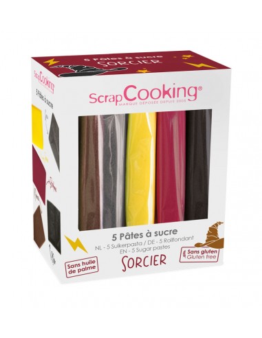 Boîte 5 Pâtes à Sucre "SORCIER", 5x80g - Scrapcooking ScrapCooking Epicerie sucrée