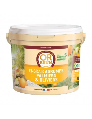 Engrais Agrumes, Palmiers & Olivier Granulés 4kg - Or Brun Or Brun Engrais spécifique