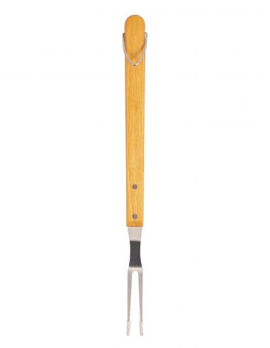 Fourchette inox 44 cm manche en bois Somagic barbecue Accessoires barbecue et plancha