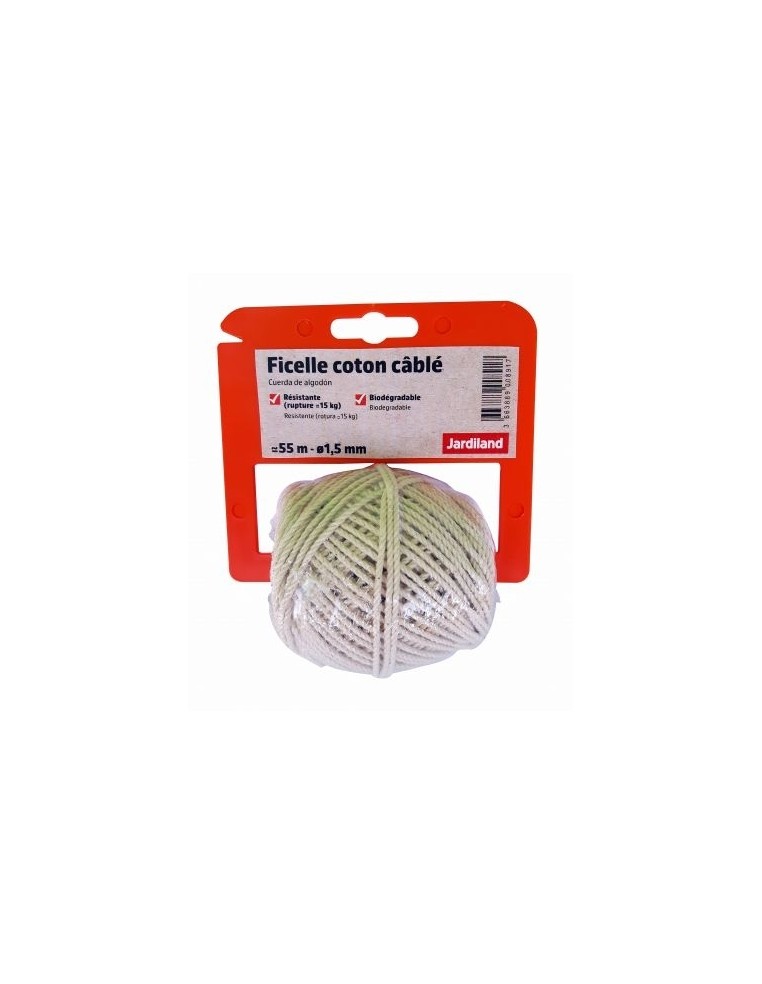 Ficelle Coton Cablé 50M Jardiland Fixation et attache